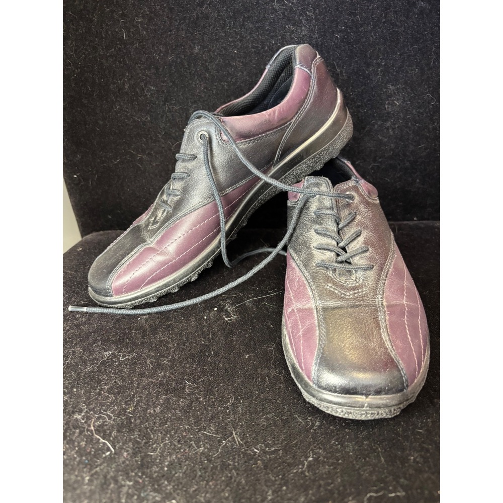 Hotter Comfort Concept Black Plum Leather Lace Up Walking Shoes Made in England